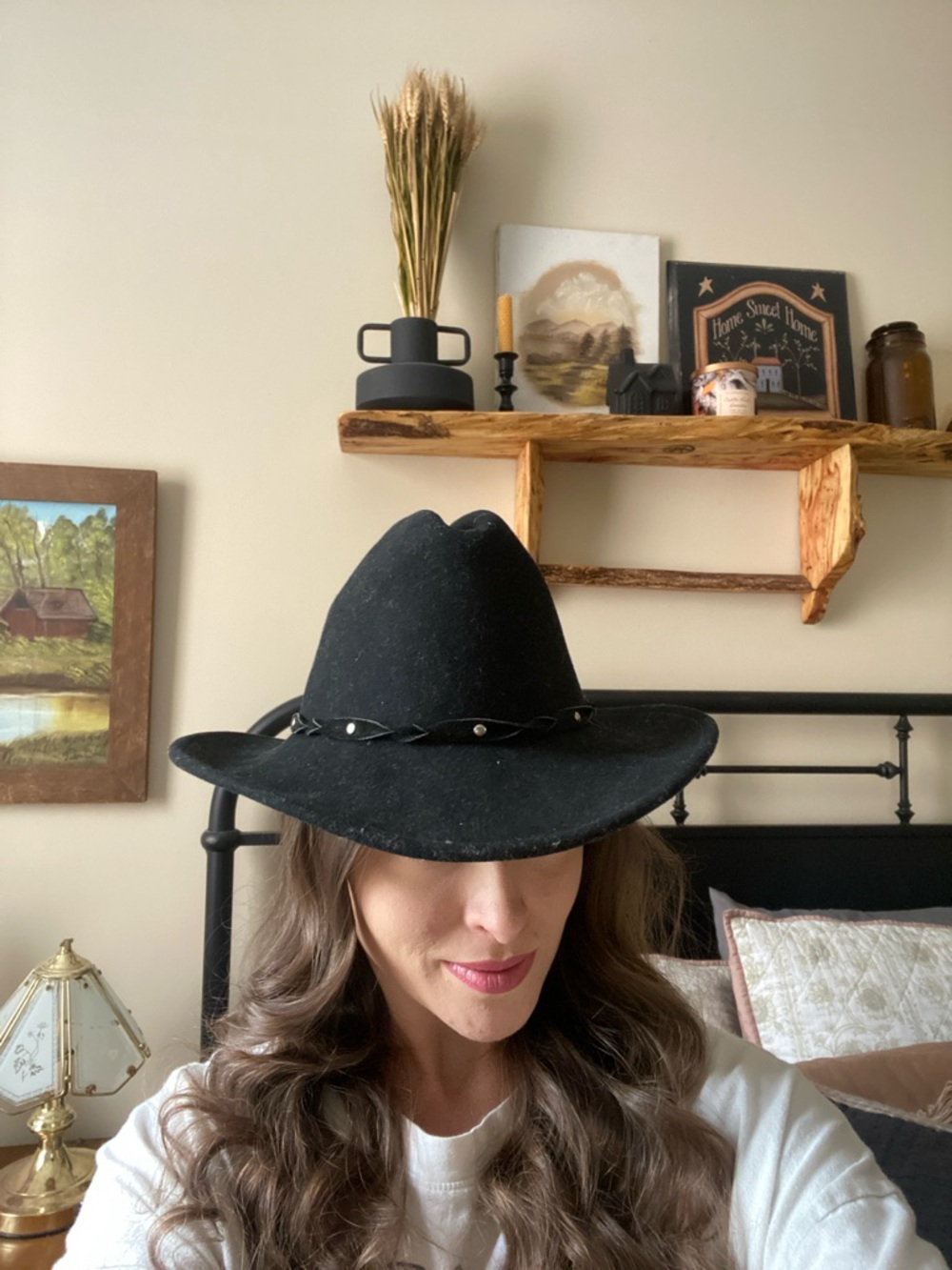 Bailey Vintage Dally Black Felt Wool Western Hat — Unisex M